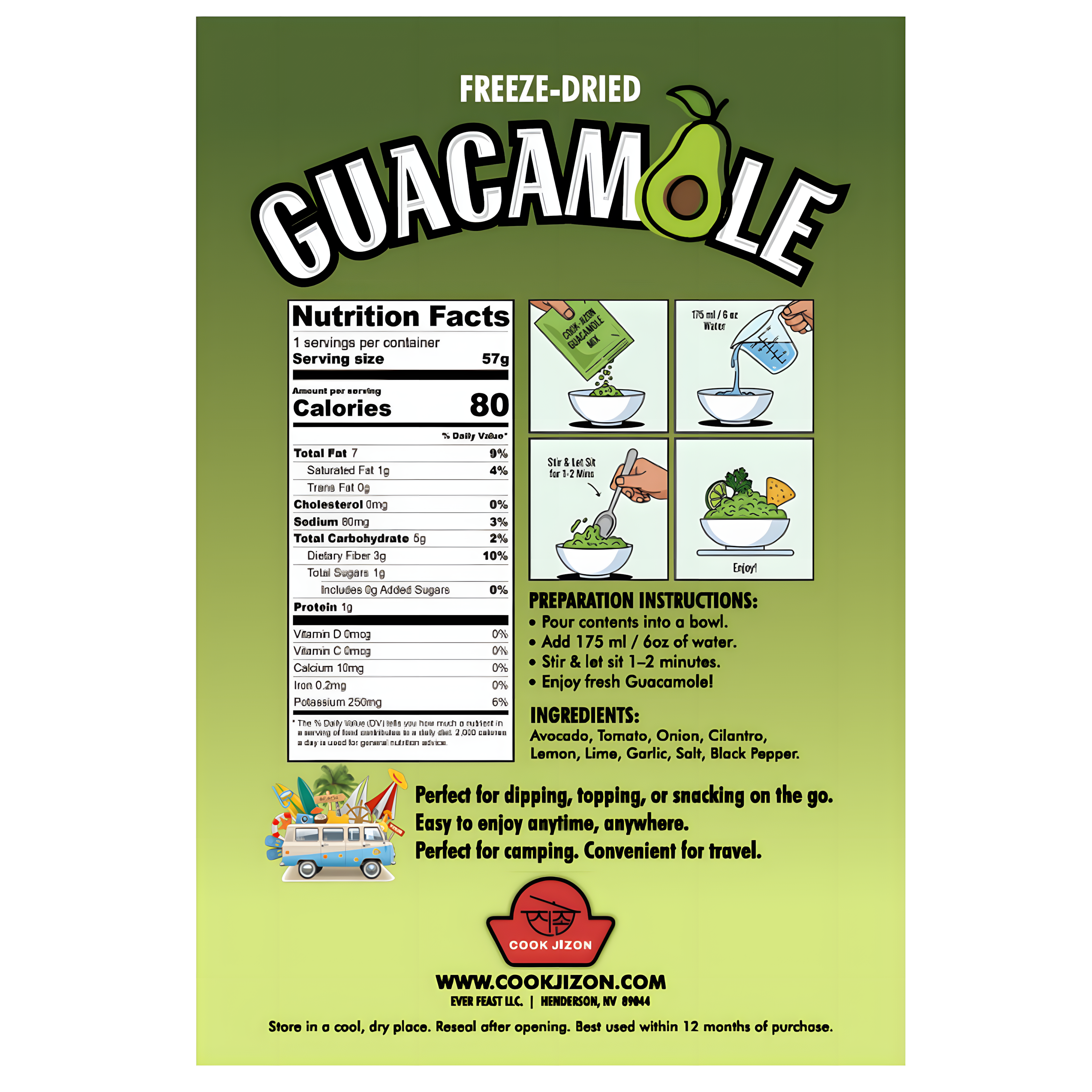 COOK JIZON’s Freeze-Dried Guacamole